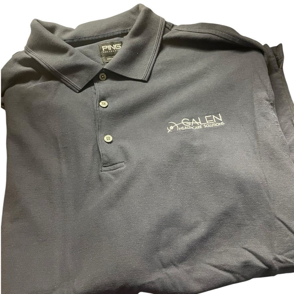 PING Men's Gray Polo Shirt new never worn logo PING soft cotton perfect gift XL